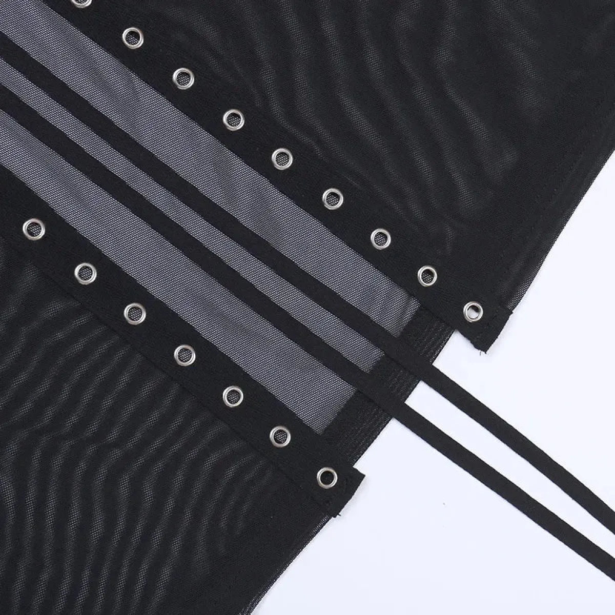 Punk Gothic Eyelet Mesh Skirt - Bottoms - Skirts - 22