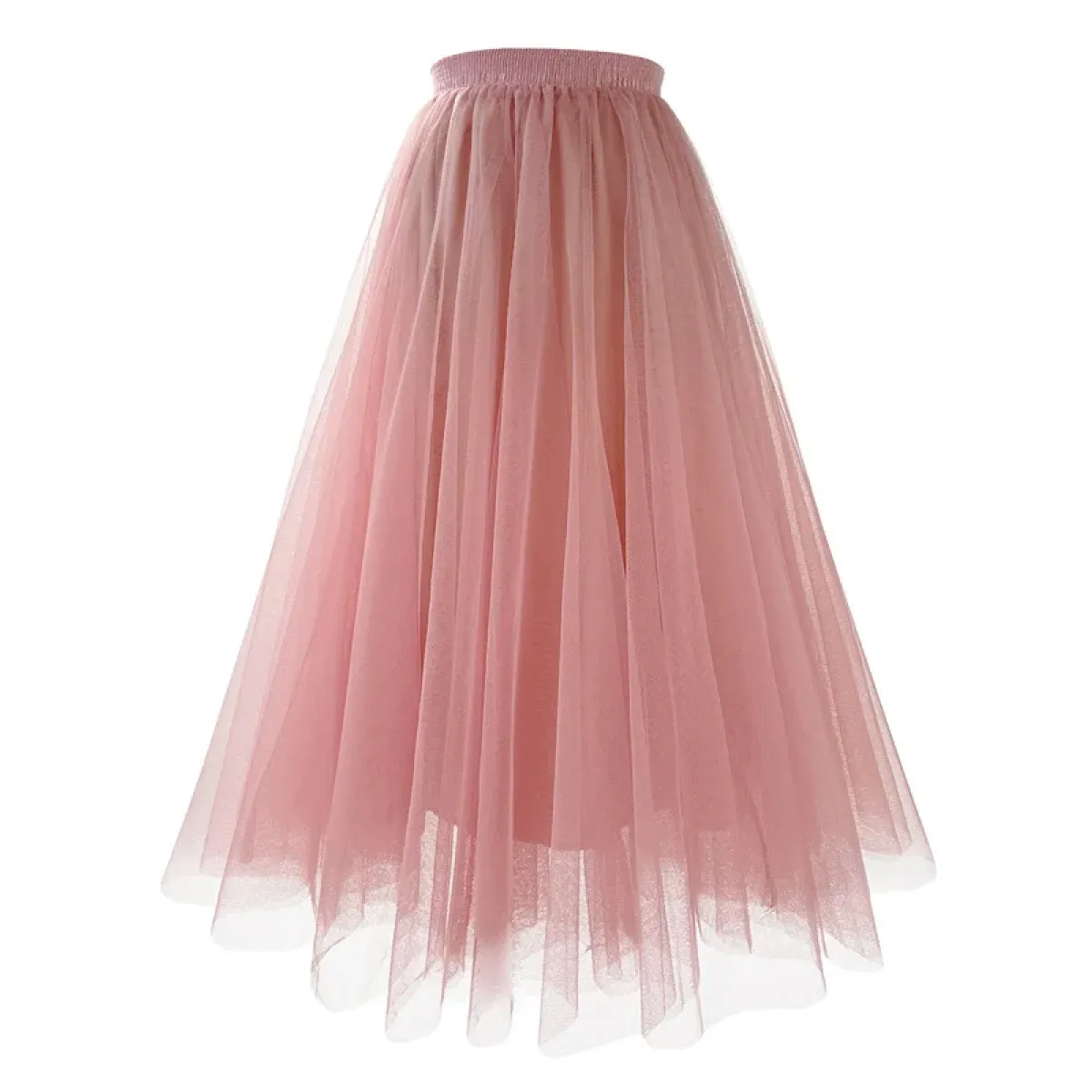 Mesh Tulle Pleated A-line Midi Skirt - Bottoms - Skirt - 11