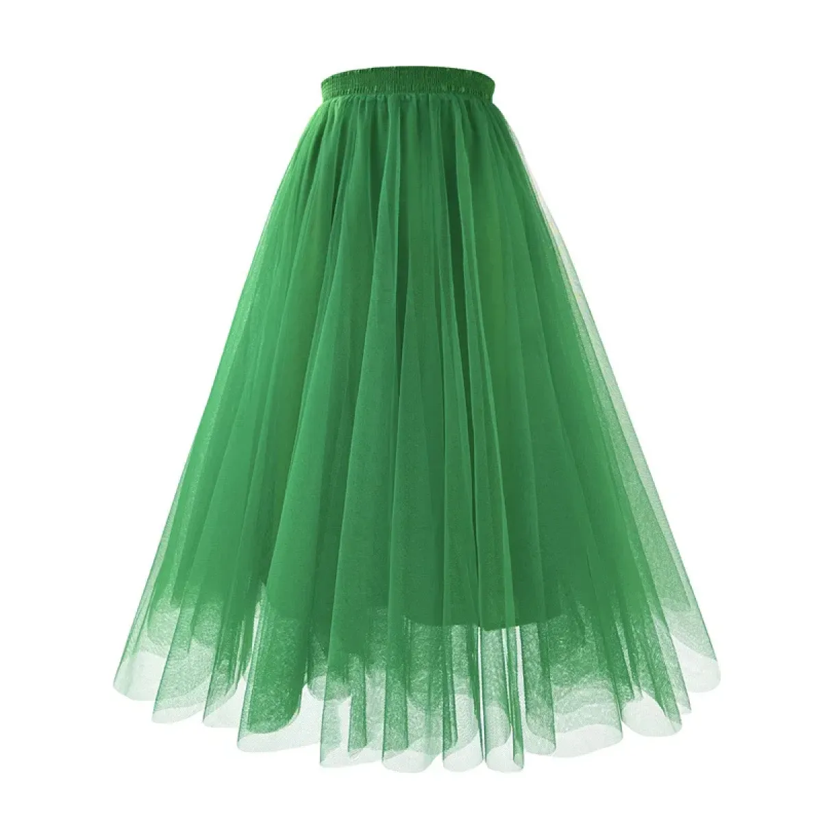 Mesh Tulle Pleated A-line Midi Skirt - Bottoms - Skirt - 5