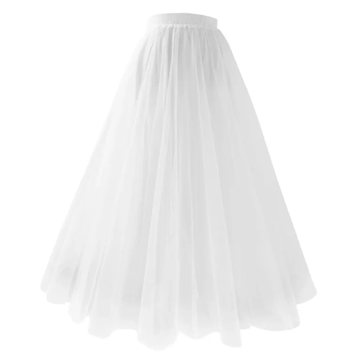 Mesh Tulle Pleated A-line Midi Skirt - Bottoms - Skirt - 9
