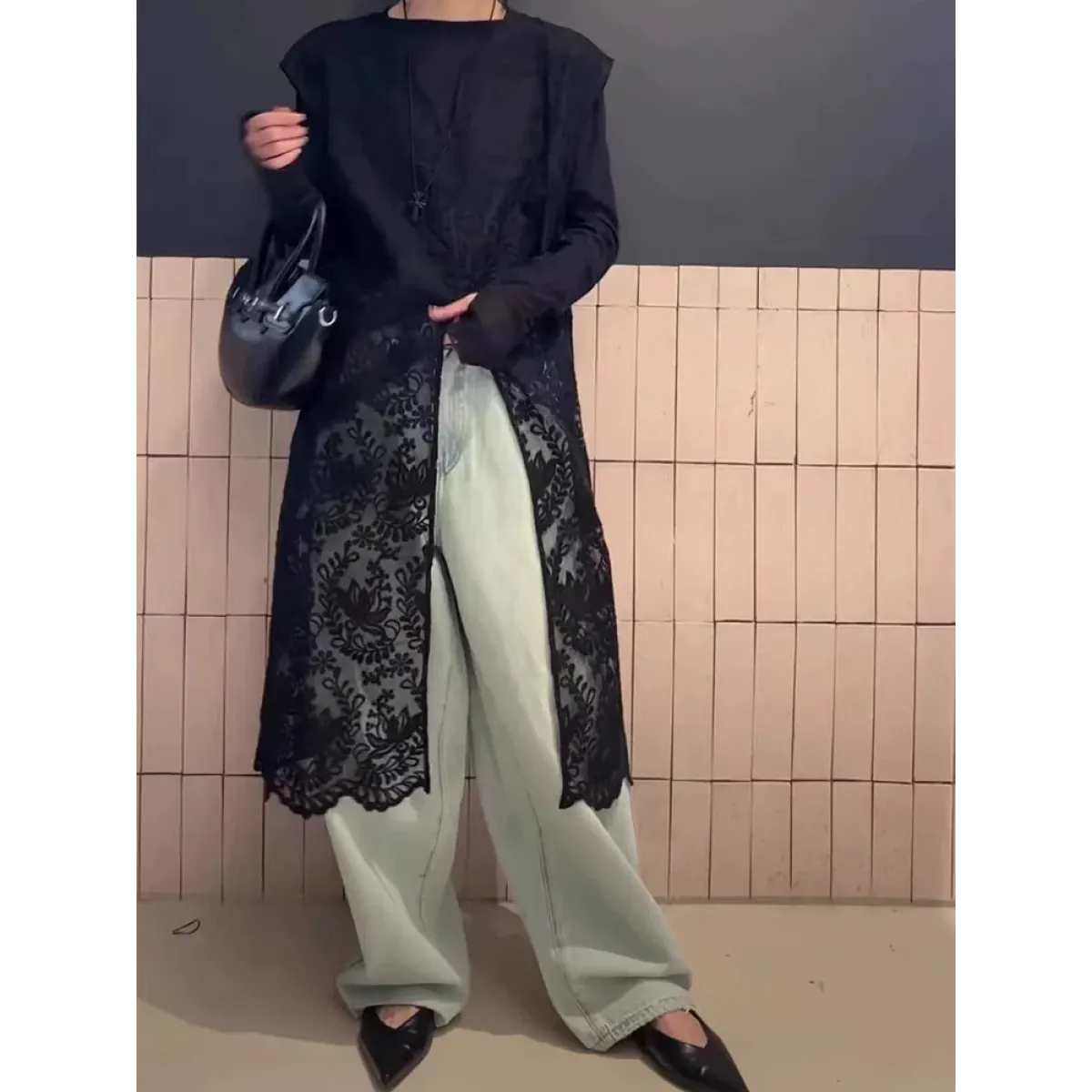 Fairycore Embroidered Lace Split Midi Dress - All Dresses - Midi Dress - 2