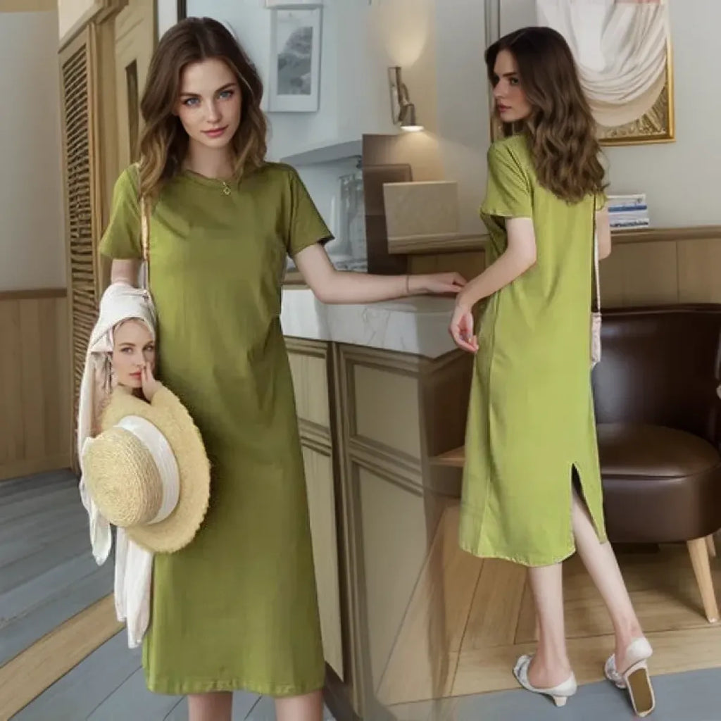 Harajuku Knit Fold Midi Dress - All Dresses - Midi Dress - 1