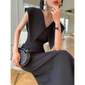 Hepburn-Inspired Sleeveless Split Midi Dress - All Dresses - Midi Dress - 7