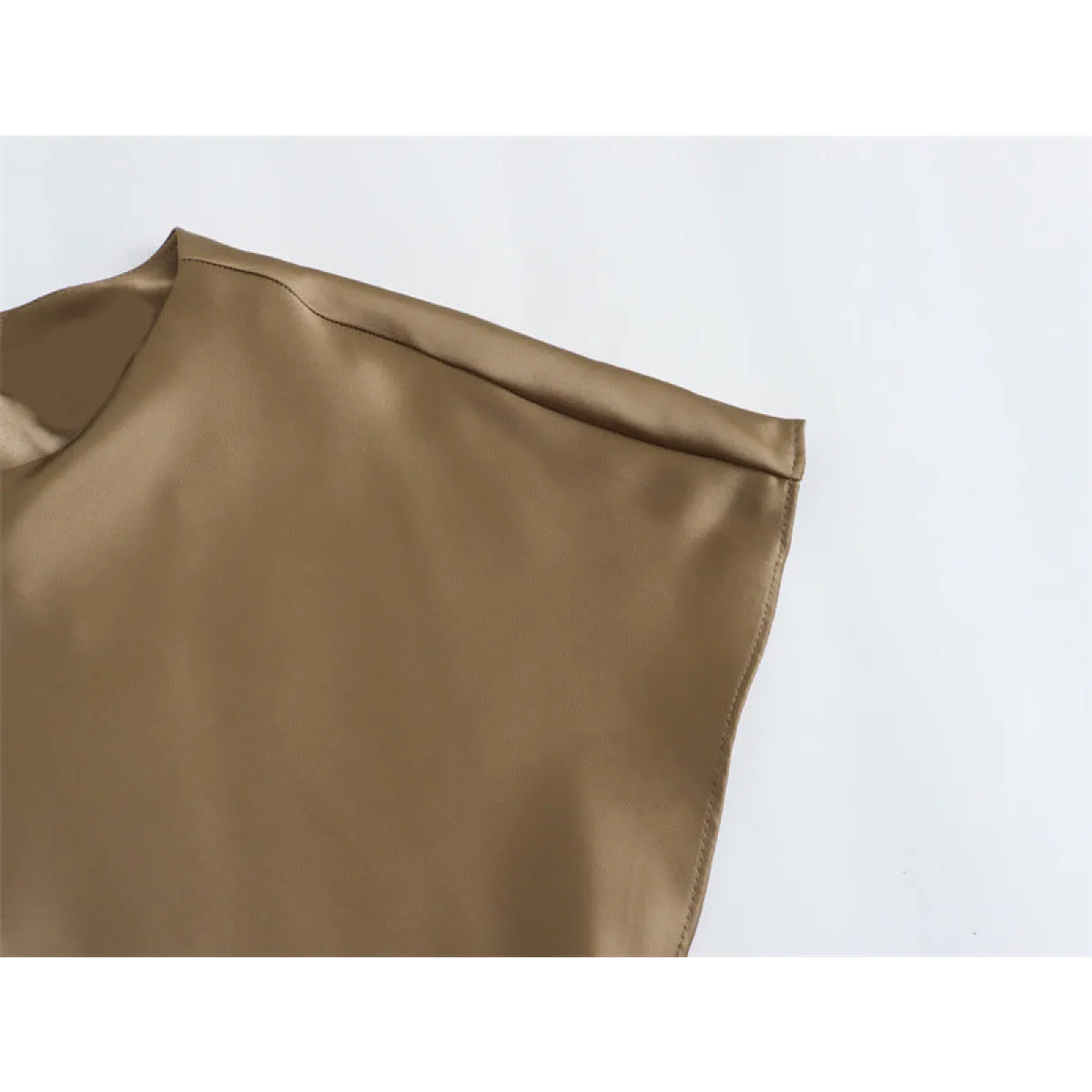 Elegant Satin Keyhole Back Midi Dress - All Dresses - 2