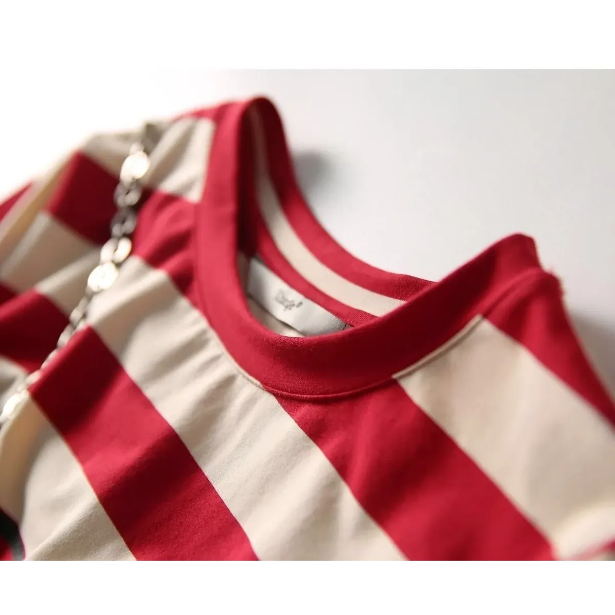 Striped Short Sleeve Midi Dress - Harajuku Summer Fit - All Dresses - Midi Dress - 3