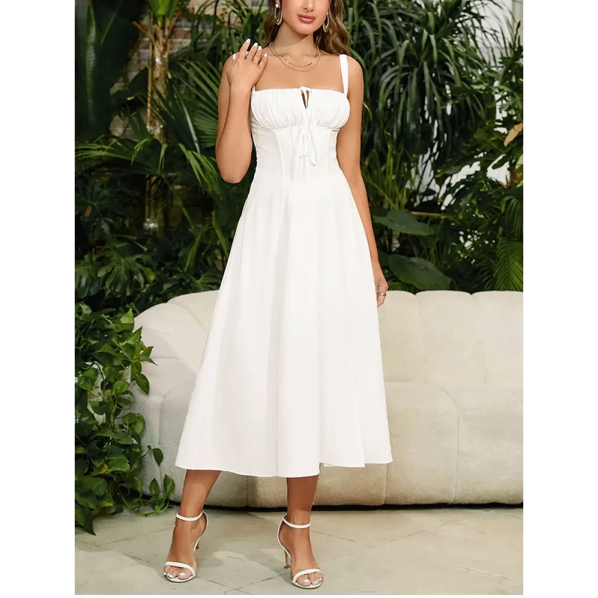 strapless bandage midi dress Sweetheart bandage midi dress with padded bust – Kawaii Stop