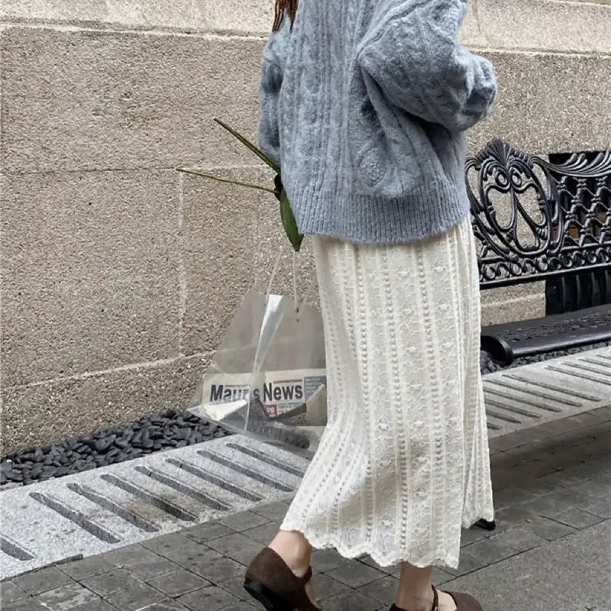 Fairycore Lace Ruffle Midi Skirt - Bottoms - Skirts - 6