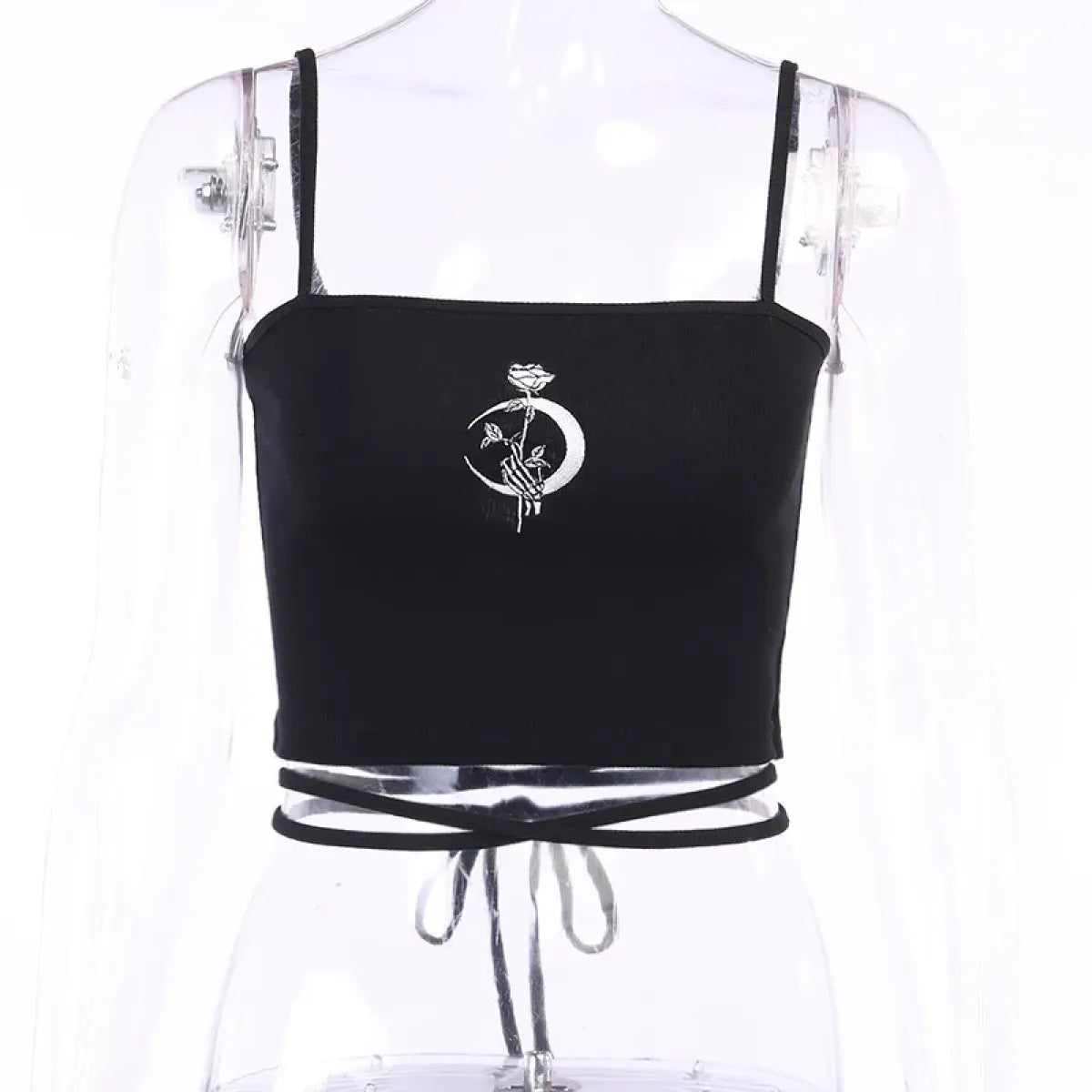 Midnight Moon Gothic Wrap Crop Top - Early Spring Collection - Sleeveless - Other - Crop Tops - 7