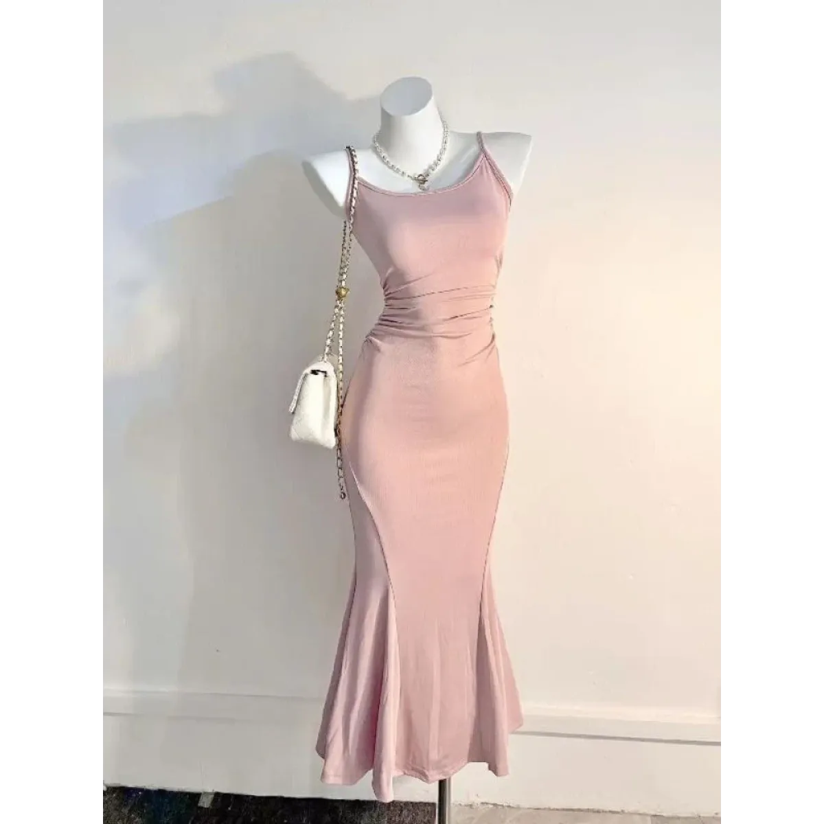 Y2K Bell Sleeve Crop Top & Ruched Mini Dress Set - All Dresses - Sets / Co-ords - 3