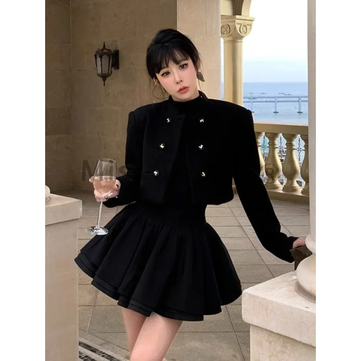 Elegant Patchwork Black Mini Dress - All Dresses - Dresses - 4