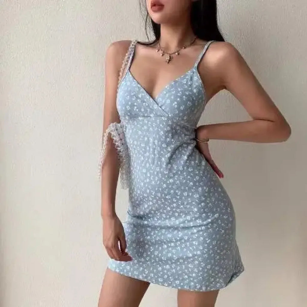Vintage Floral Spaghetti Strap Mini Dress - All Dresses - Mini Dress - 5