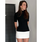 Harajuku Patchwork Turtleneck Mini Dress - All Dresses - Dresses - 1