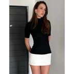 Harajuku Patchwork Turtleneck Mini Dress - All Dresses - Dresses - 2