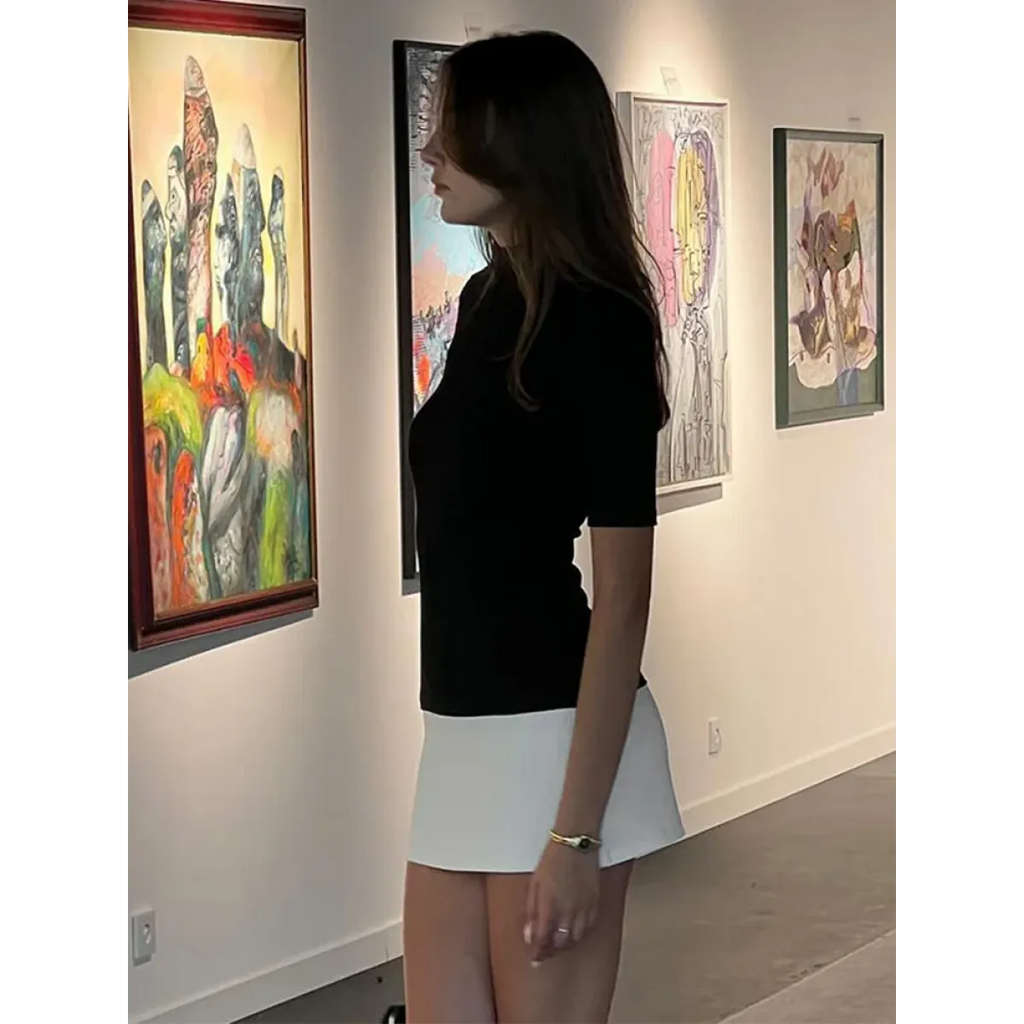 Harajuku Patchwork Turtleneck Mini Dress - All Dresses - Dresses - 4