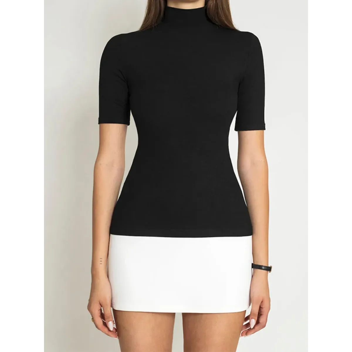 Harajuku Patchwork Turtleneck Mini Dress - All Dresses - Dresses - 5