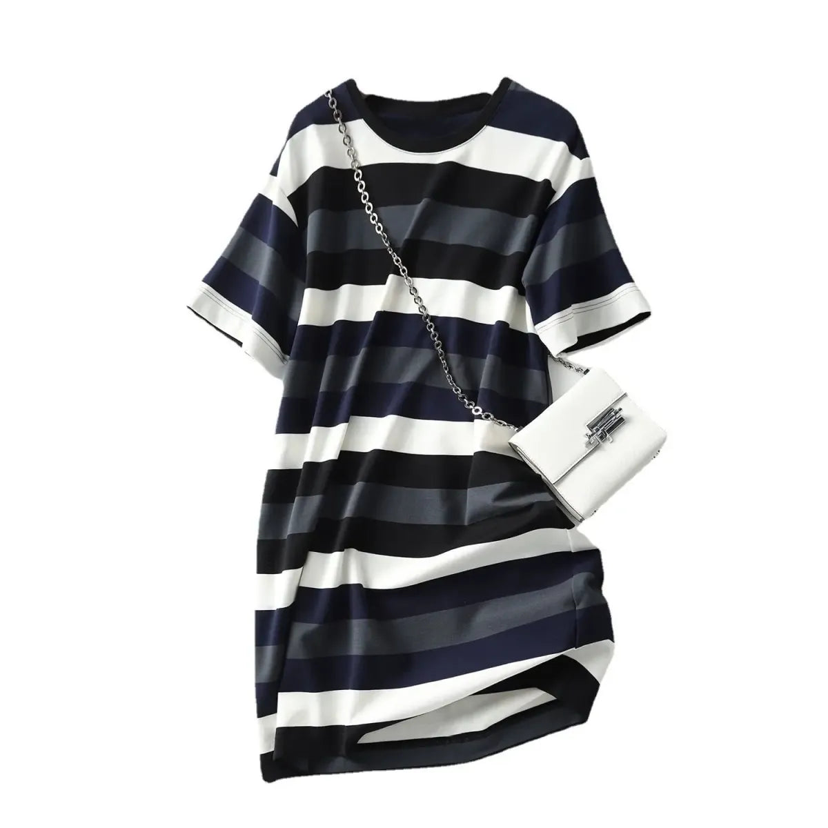 loose mini dresses Harajuku Striped Loose Mini Dress Casual Summer – Kawaii Stop