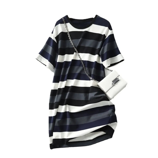 Harajuku Striped Loose Mini Dress - All Dresses - Mini Dress - 4