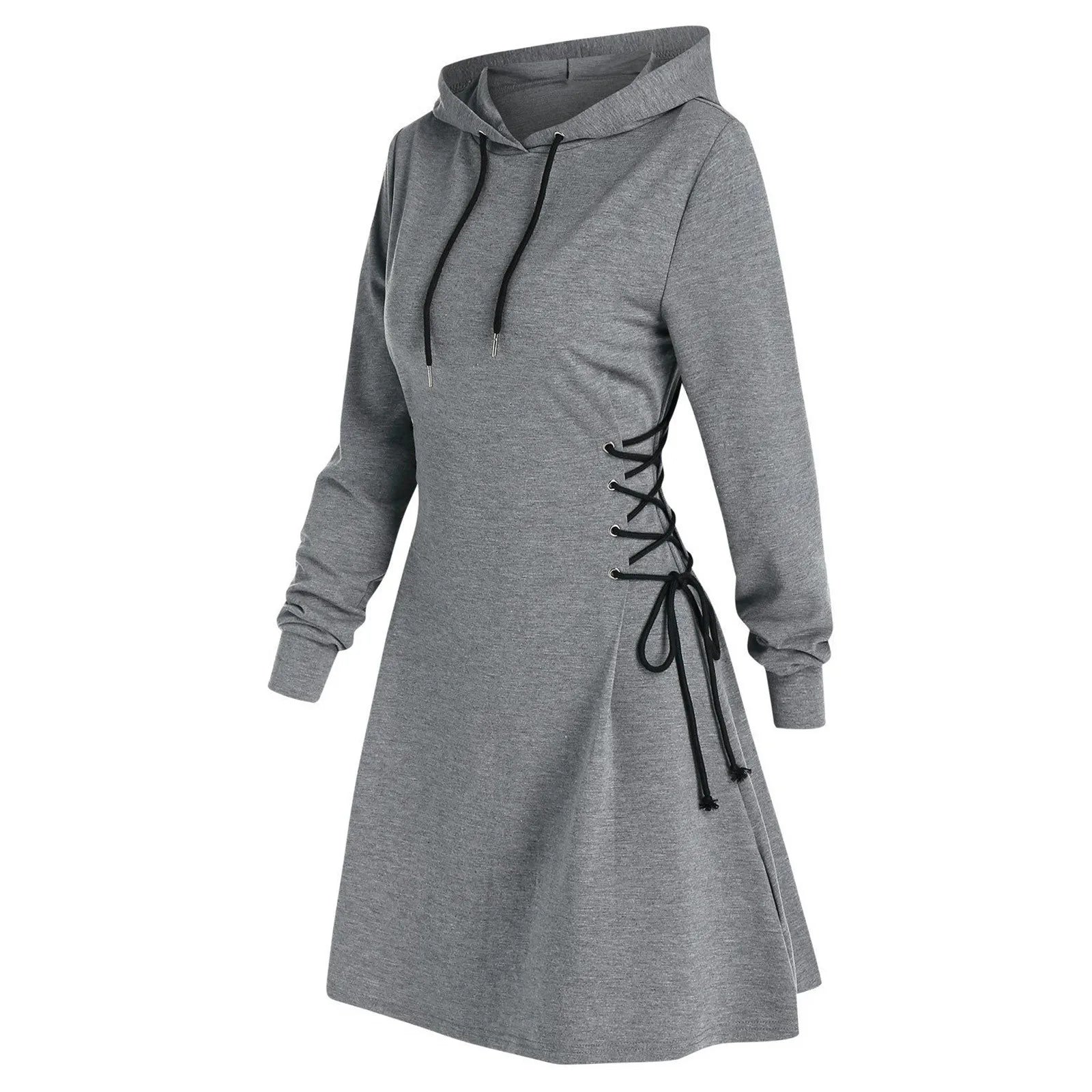 Chic Tie-Waist Mini Dress Hoodie - All Dresses - Dresses - 3 - 2024