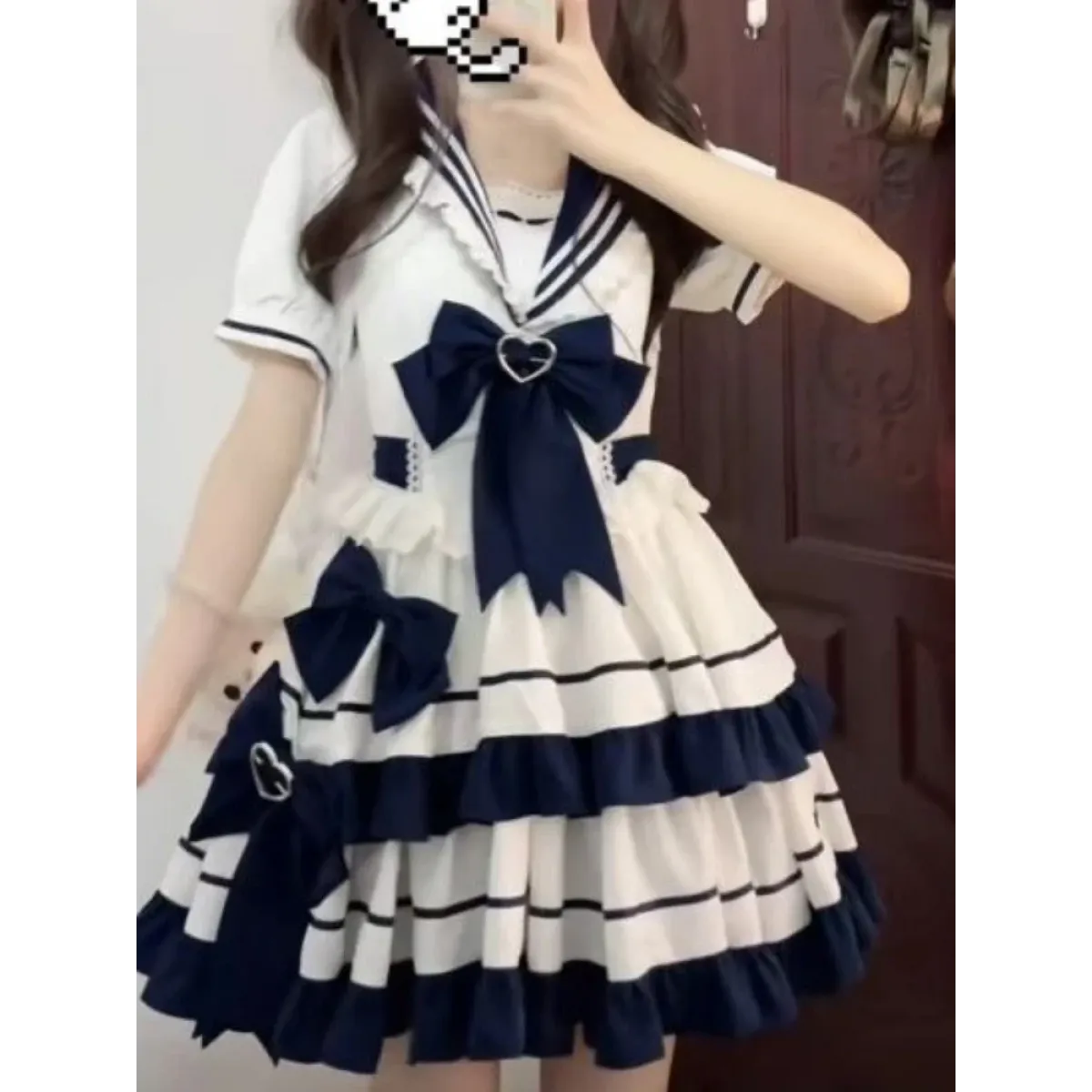 Fairy Sailor Bow Puff Sleeve Mini Dress - All Dresses - Mini Dress - 2