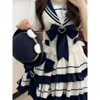 Fairy Sailor Bow Puff Sleeve Mini Dress - All Dresses - Mini Dress - 3