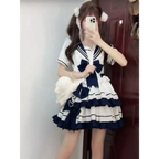 Fairy Sailor Bow Puff Sleeve Mini Dress - All Dresses - Mini Dress - 4