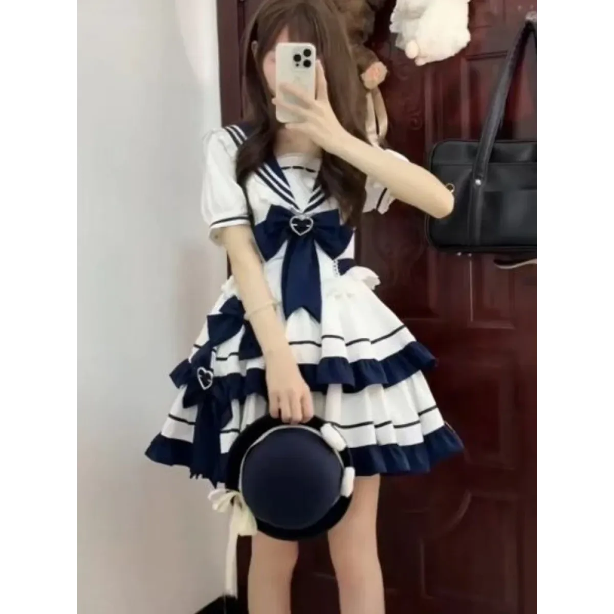 Fairy Sailor Bow Puff Sleeve Mini Dress - All Dresses - Mini Dress - 5