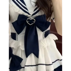 Fairy Sailor Bow Puff Sleeve Mini Dress - All Dresses - Mini Dress - 6
