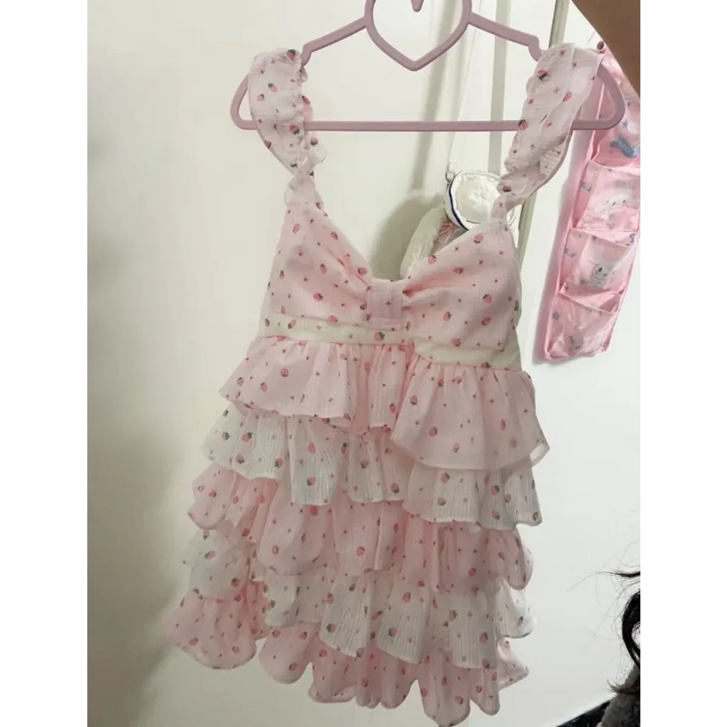 Strawberry Ruffle Tiered Mini Dress - All Dresses - Mini Dress - 1
