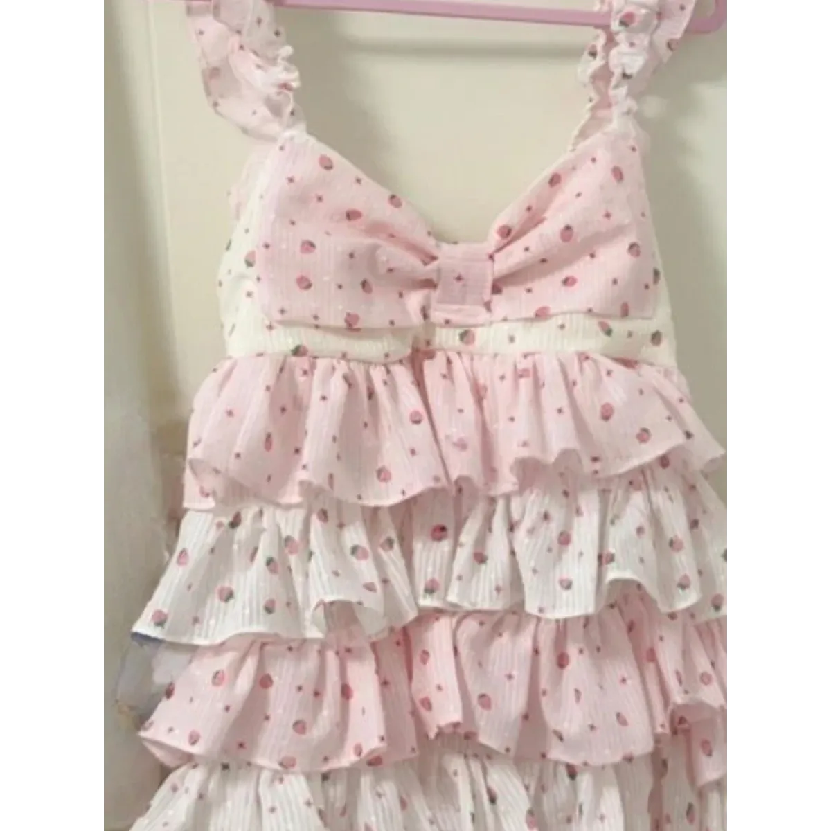 Strawberry Ruffle Tiered Mini Dress - All Dresses - Mini Dress - 4