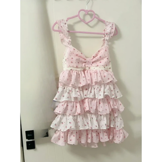Strawberry Ruffle Tiered Mini Dress - All Dresses - Mini Dress - 7
