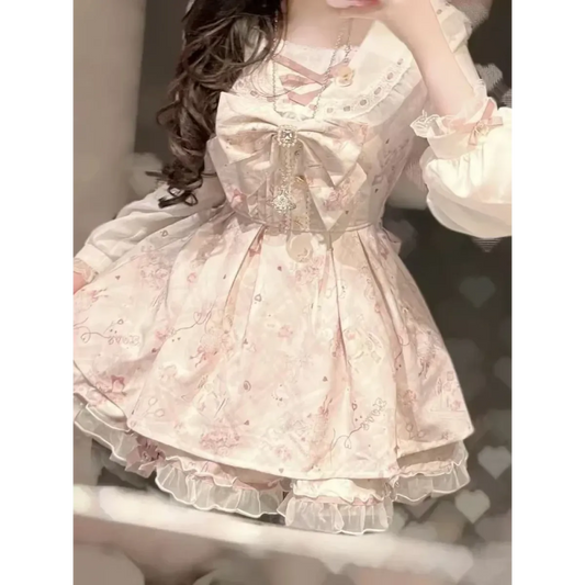 Sweet Fairy Lolita Bow Mini Dress - All Dresses - Lolita Dress - 1