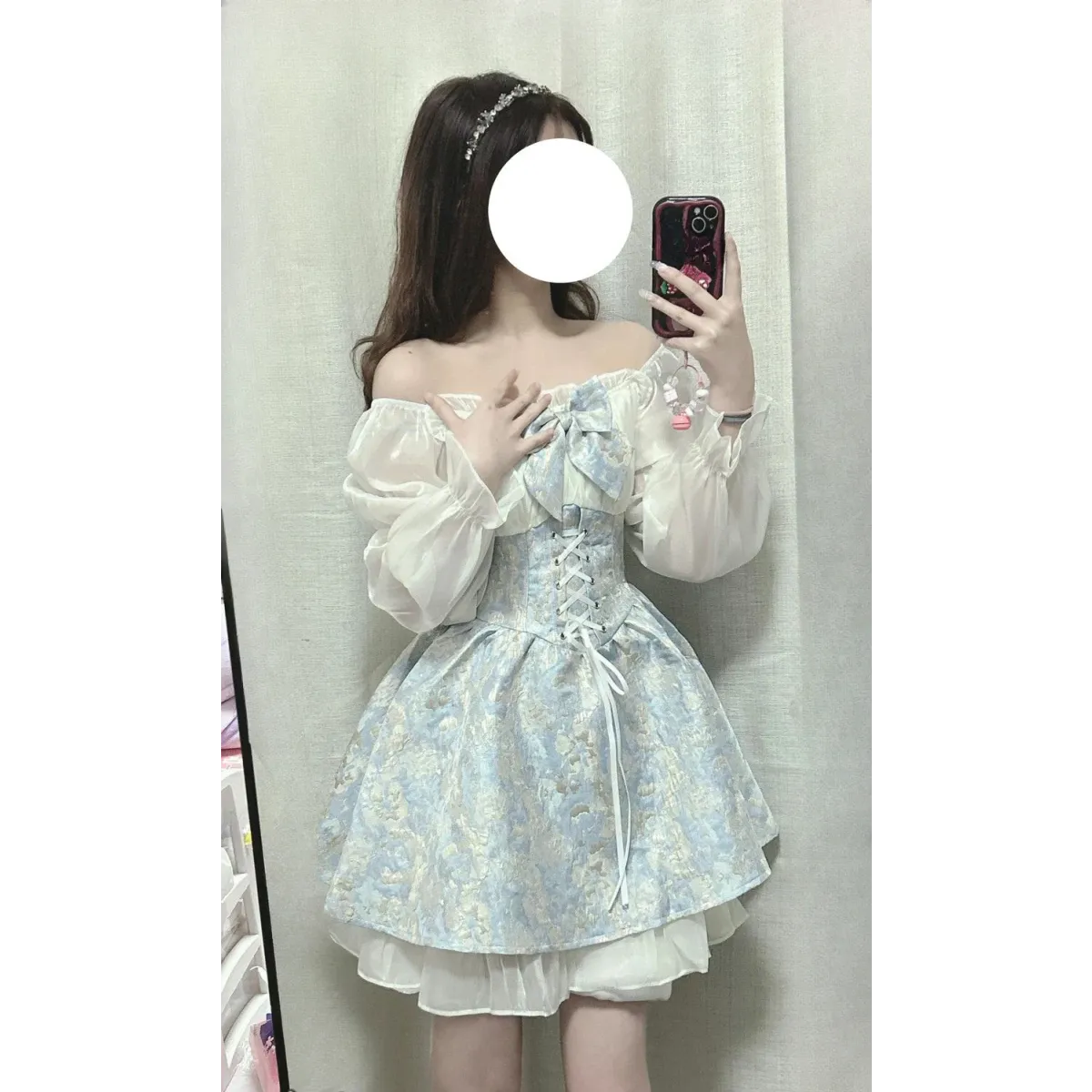 sachin and babi light blue dress Sweet Fairy Lolita Bow Mini Dress in Pastel Tulle – Kawaii Stop