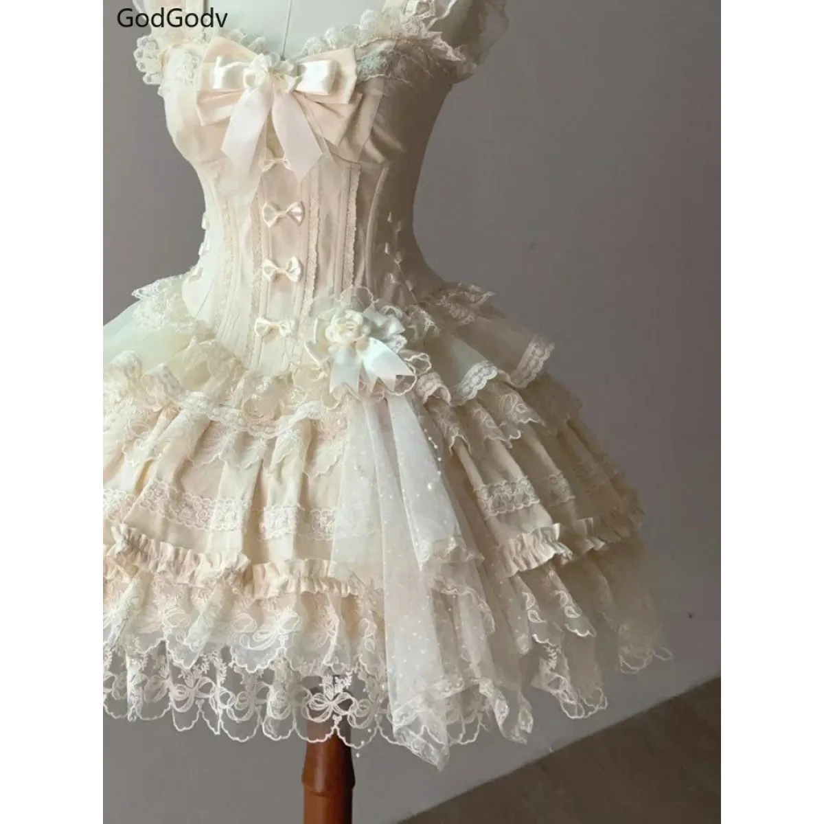 Sweet Princess Lace Bow Lolita Mini Dress - All Dresses - Lolita Dress - 4