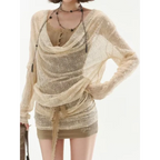 Fairycore Lace Patchwork Two-Piece Mini Dress Set - All Dresses - Mini Dress - 1