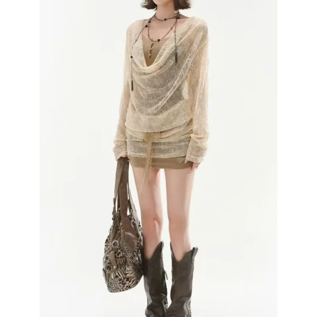 Fairycore Lace Patchwork Two-Piece Mini Dress Set - All Dresses - Mini Dress - 2