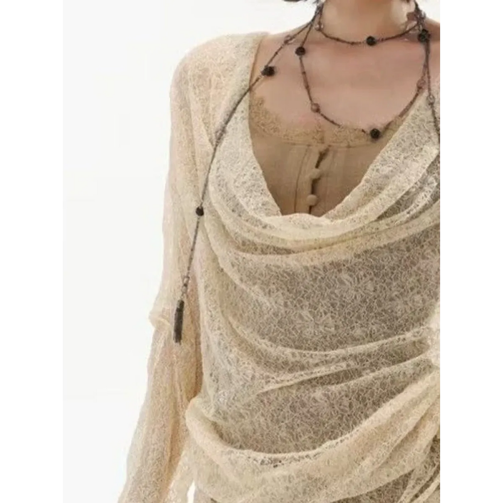 Fairycore Lace Patchwork Two-Piece Mini Dress Set - All Dresses - Mini Dress - 5