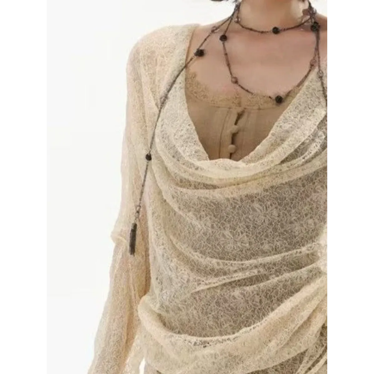 Fairycore Lace Patchwork Two-Piece Mini Dress Set - All Dresses - Mini Dress - 5