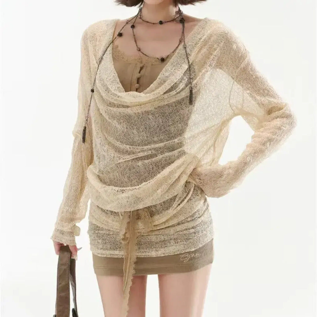 Fairycore Lace Patchwork Two-Piece Mini Dress Set - All Dresses - Mini Dress - 7