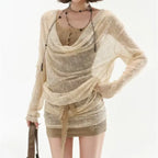 Fairycore Lace Patchwork Two-Piece Mini Dress Set - All Dresses - Mini Dress - 7