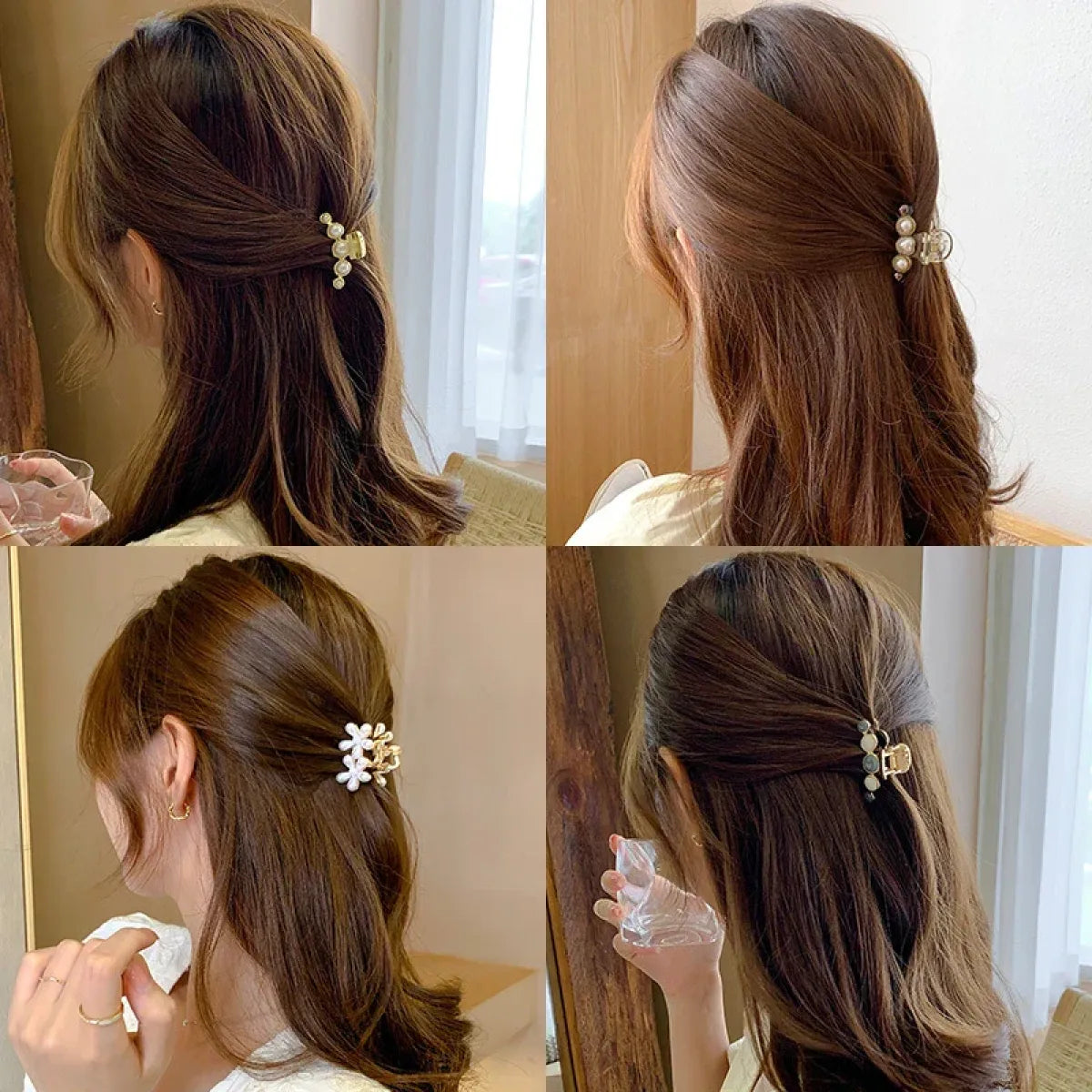 Gold Pearl Rhinestone Mini Hair Clip - Best Sellers - Hair Accessories - 3