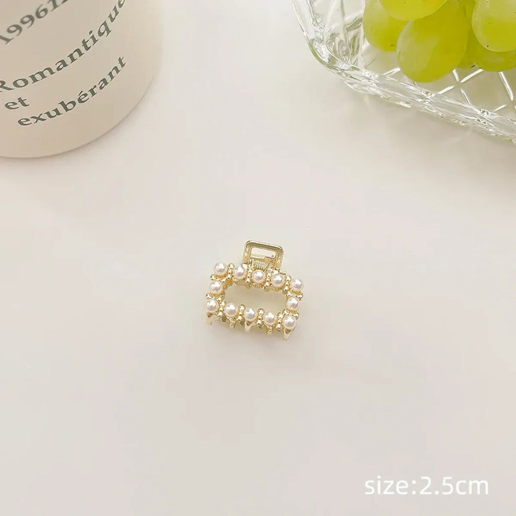 Gold Pearl Rhinestone Mini Hair Clip - Best Sellers - Hair Accessories - 37