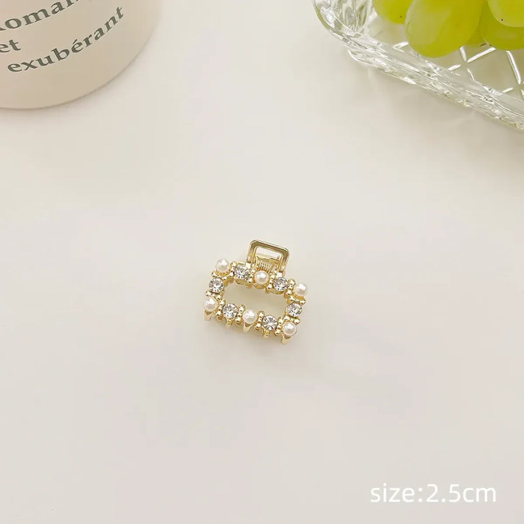 Gold Pearl Rhinestone Mini Hair Clip - Best Sellers - Hair Accessories - 42