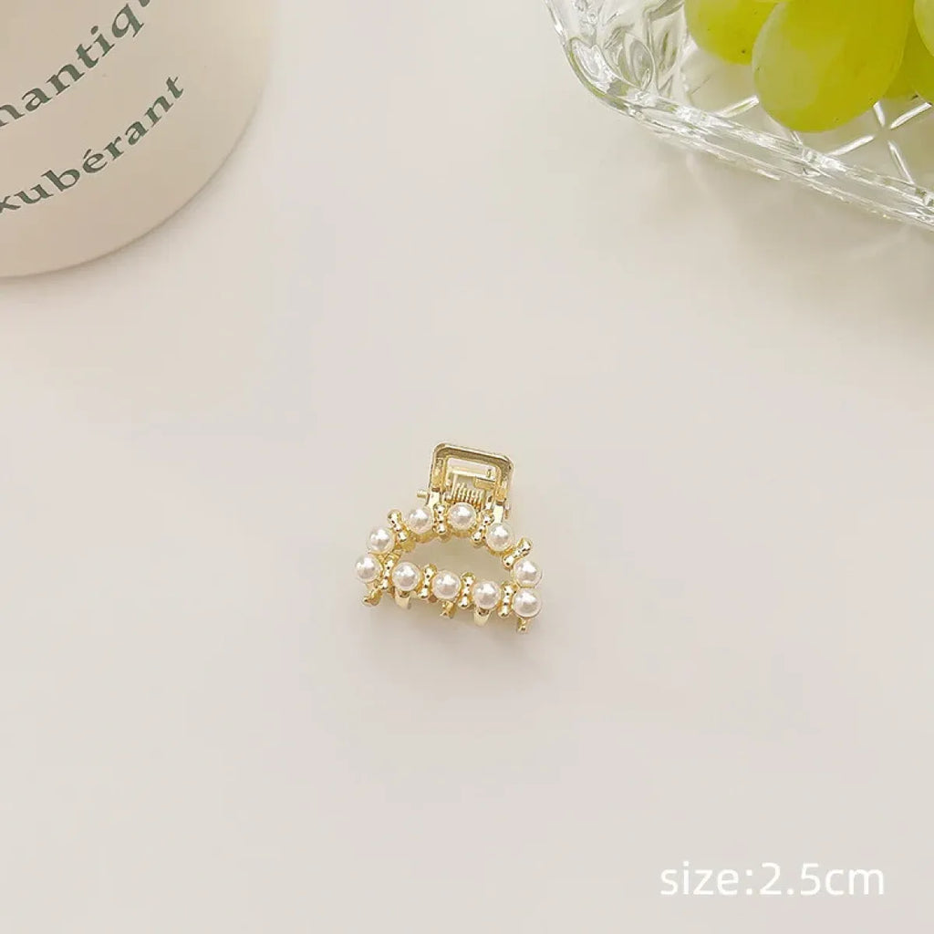 Gold Pearl Rhinestone Mini Hair Clip - Best Sellers - Hair Accessories - 7