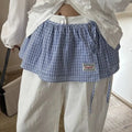 Korean plaid apron-style mini skirt - Bottoms - Skirts - 1