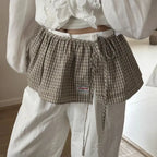 Korean plaid apron-style mini skirt - Bottoms - Skirts - 6