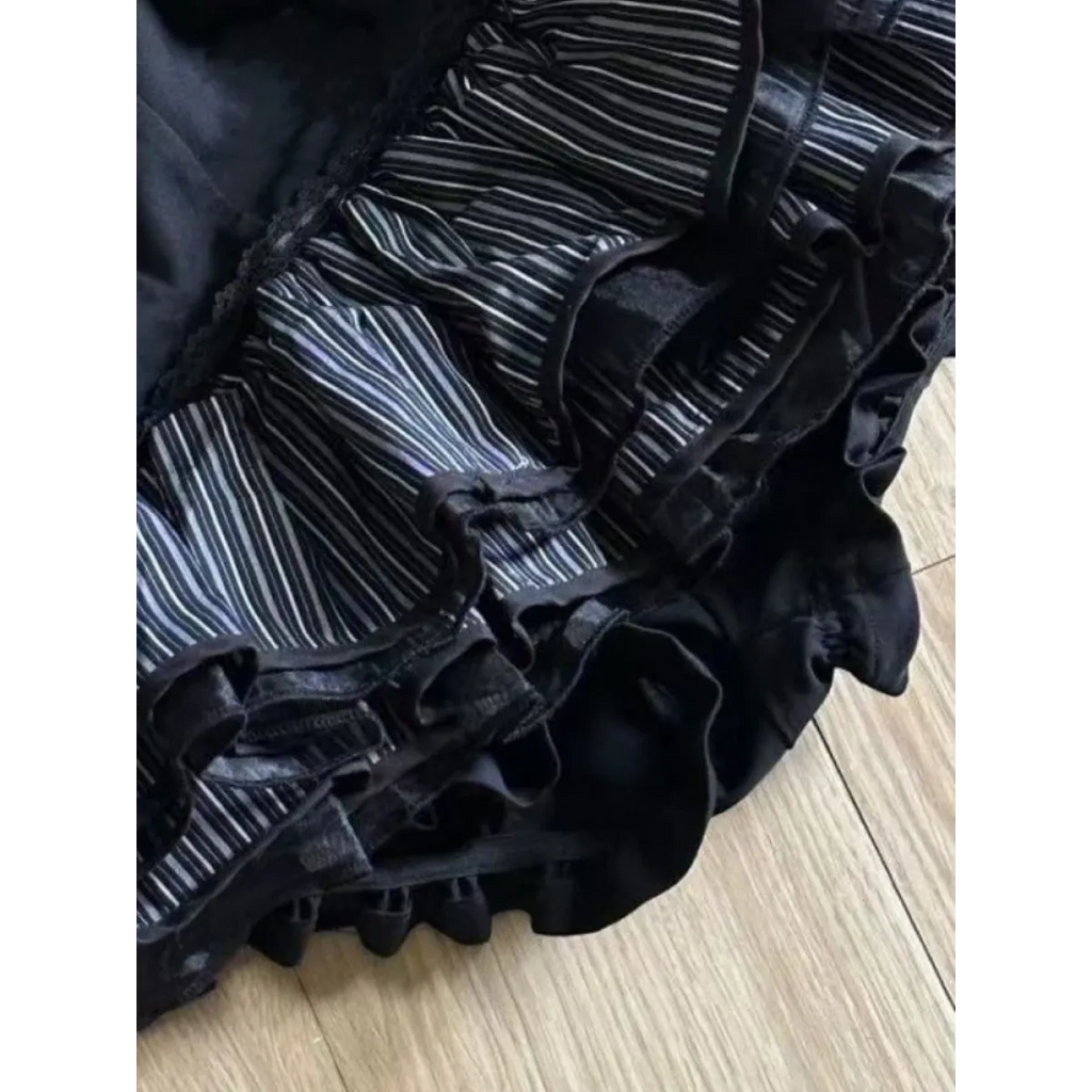 Black Punk Ruffle Mini Skirt - Bottoms - Skirts - 4