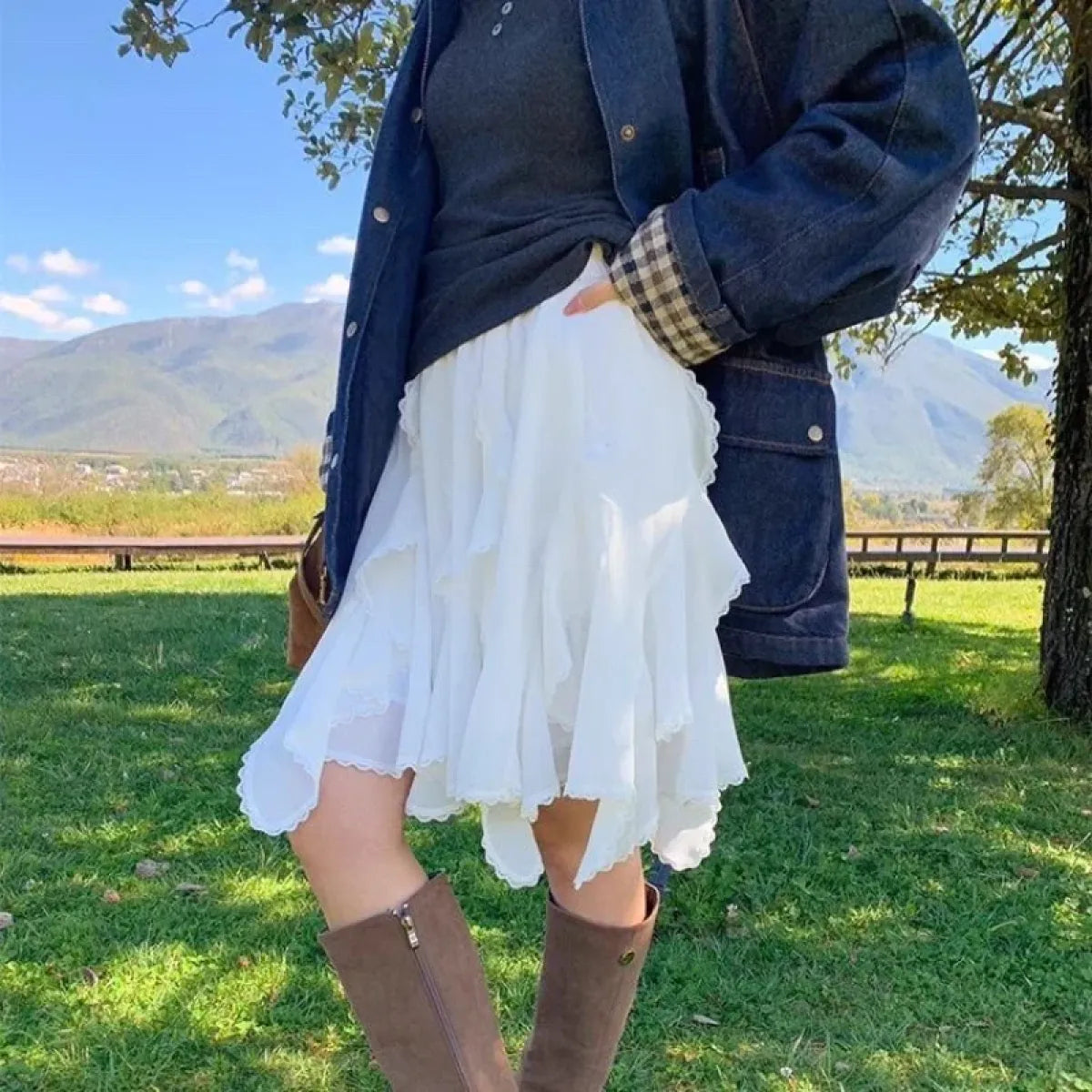 Fairycore Lace Ruffle Tulle Mini Skirt - Bottoms - Skirts - 4