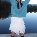 Fairycore Lace Ruffle Tulle Mini Skirt - Bottoms - Skirts - 5