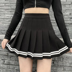 Harajuku Gothic Pleated Mini Skirt – Punk High Waist Patchwork Style - Bottoms - Skirts - 1
