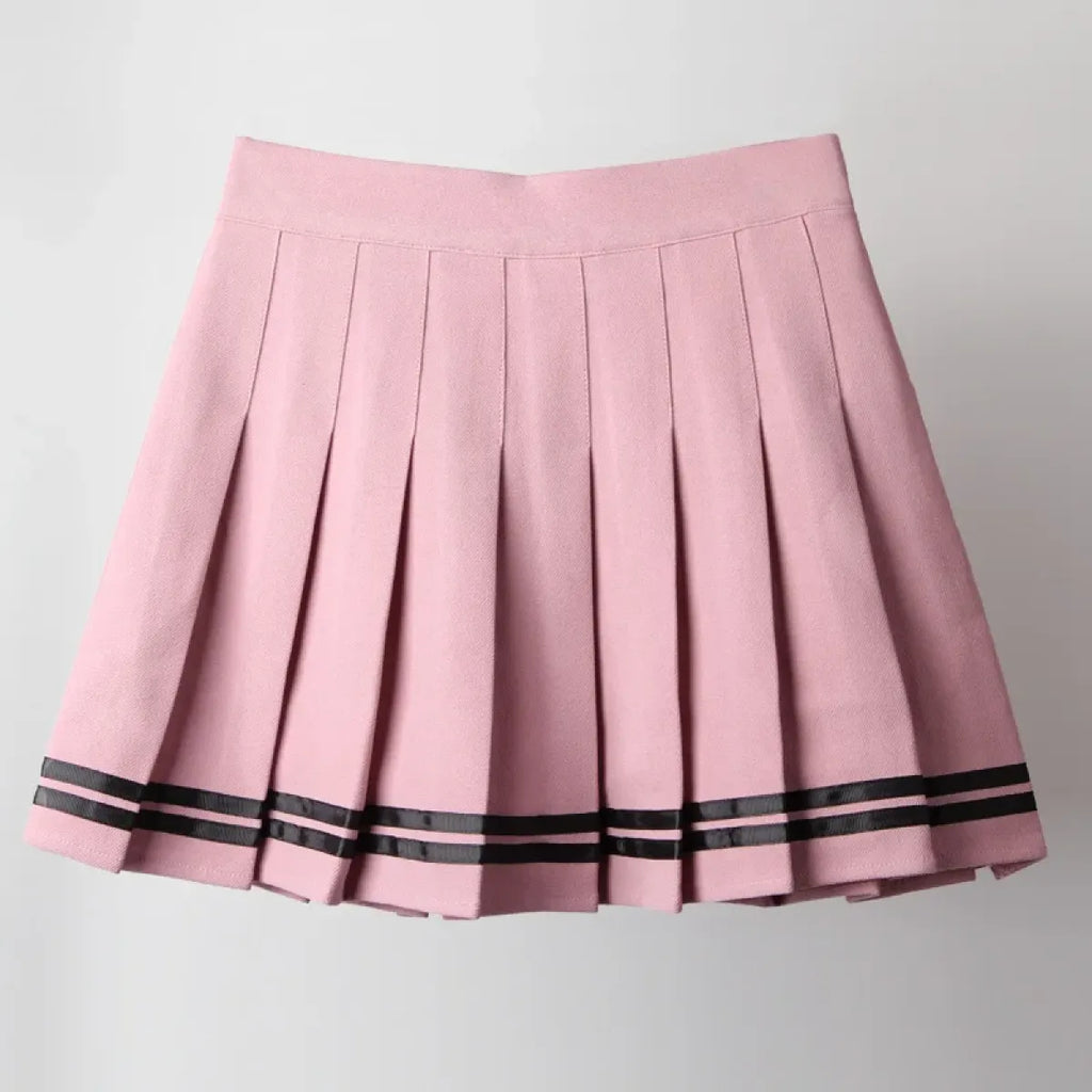 Harajuku Gothic Pleated Mini Skirt – Punk High Waist Patchwork Style - Bottoms - Skirts - 11